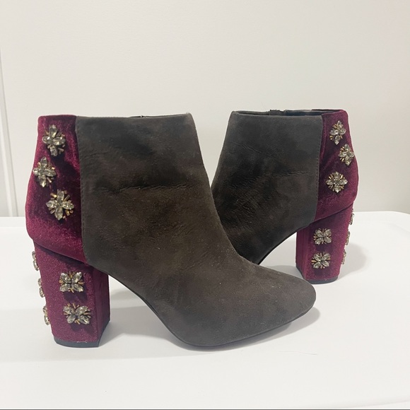 Anthropologie Farylrobin embellished suede boots